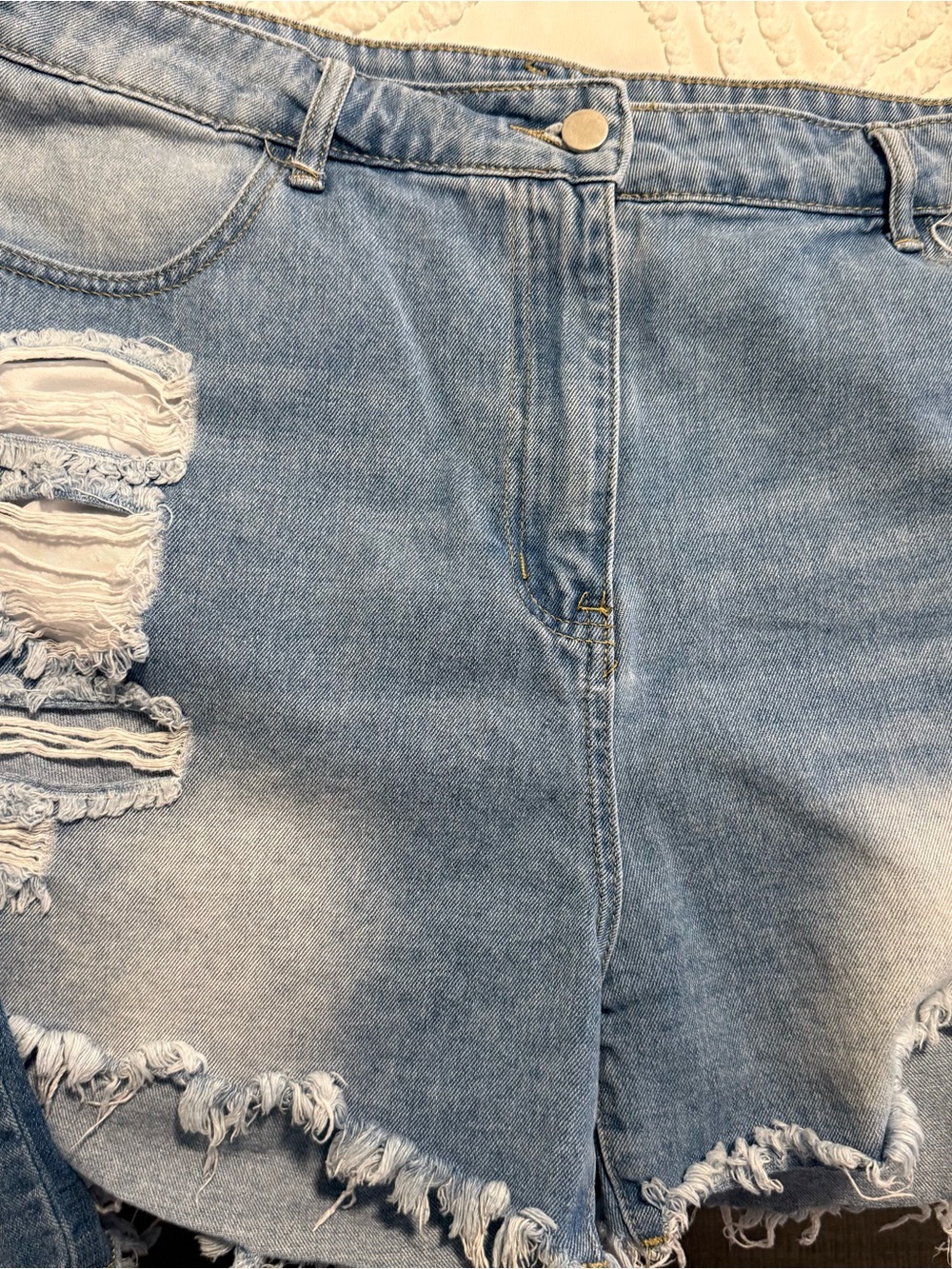 Bundle Jean skirt and Light Wash Distressed Denim Shorts bundle